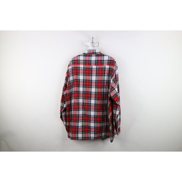 Vintage 80s 90s Streetwear Mens Large Double Pocket Knit Collared Button Shirt - Picture 12 of 14